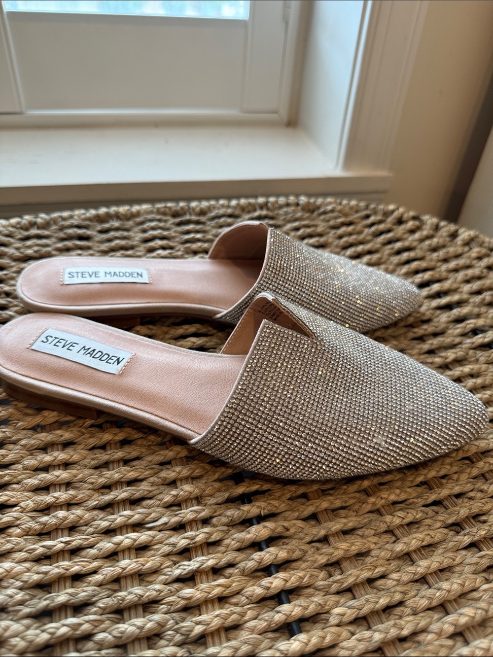 Steve Madden Crystal Pointed Slip-On Mules - Picture 3 of 5